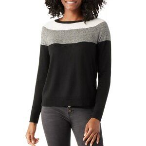 Smartwool Women's Edgewood Colorblock Crewneck Sweater in Black size M NWT
